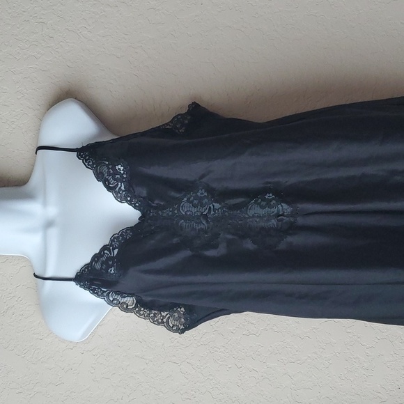 VTG Inner Most (Sears) 90’s Satin Polyester Black Nightie large 16/18 - Picture 2 of 7